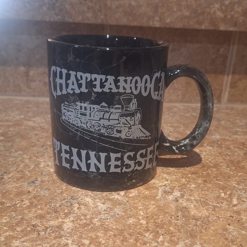 Chattanooga Tennessee Black Marble Finish Coffee Tea Mug